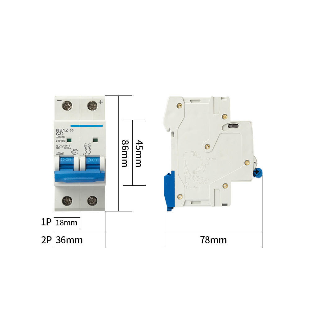 High quality high conductivity contact DC1000V500V photovoltaic air switch for electric motorcycle